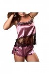 Zannycn Lingerie sexy pour femme - En coton, Rose, XL