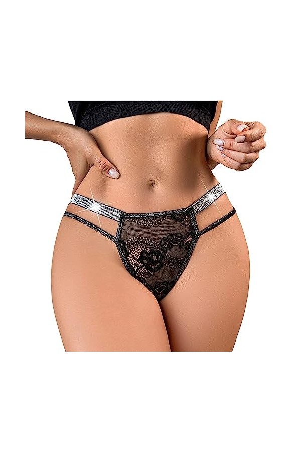 Transparente Femme Dentelle Sexy Hot Chaude Sexy Coquin Transparente Tanga sans Couture String Chic C String Ficelle String S