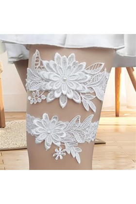 Fulenyi jarretière Mariage, Jarretière Cuisse Extensible en Dentelle pour Bal, Ceinture Jarretelles Florales, Cadeau Mariage 