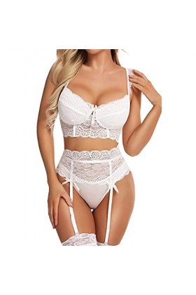 Lingerie Femme Sexy Ensemble Homme Sexy Hot y28.k Femmes Sexy Sheer Floral Dentelle Pyjama Lingerie Ensemble Taille Haute Vêt