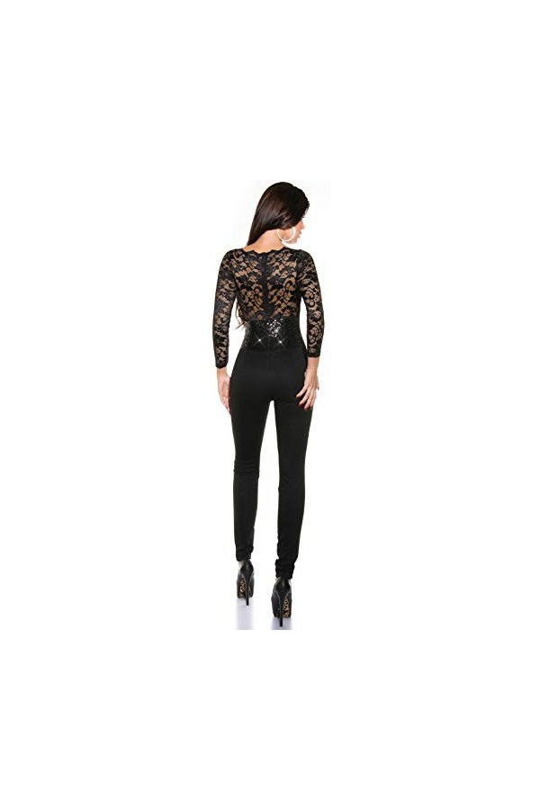 Firstclass Trendstore Combinaison daffaires avec dentelle et paillettes Taille S M L Combinaison pantalon de bureau pour fêt