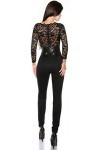 Firstclass Trendstore Combinaison daffaires avec dentelle et paillettes Taille S M L Combinaison pantalon de bureau pour fêt