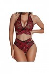 Vêtements De Nuit Femme Erotique Ensemble Soutien Gorge et String Sexy Lingerie Sexy Ensemble Dentelle sous-Vetements 2 Pièce