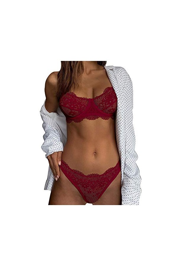Générique Lingerie Femme Sexy Ensemble Push Up Brassière Sexy Push Up sous-vêtements Sexy Hot Chaude Nu String Ficelle pour F