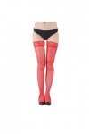 Collants en résille sexy en dentelle haut collants femmes cuisse mode sous-vêtements sexy lingerie jarretelles robe, rouge, t