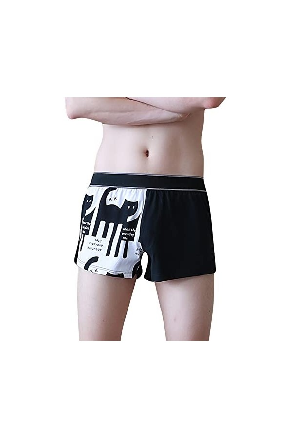 FGUUTYM Caleçon pour homme sexy Low Rise Briefs Ice Thread Sous-vêtement Fashion Ride Up, Noir , XXL