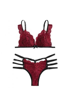 Ensemble Soutien Gorge et String Femme Dentelle Vêtements De Nuit Sexy sous-Vetements Erotique Lingerie Sexy Ensemble 2 Pièce
