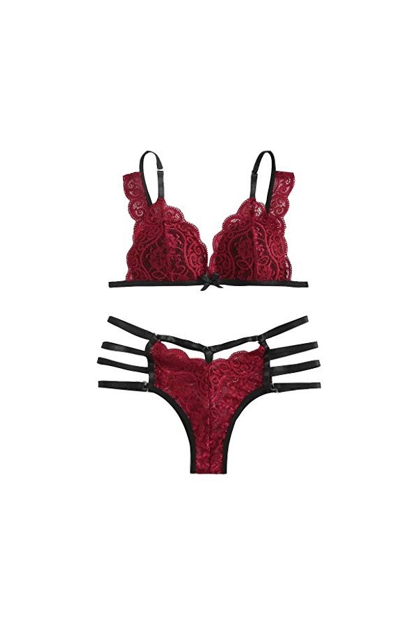 Ensemble Soutien Gorge et String Femme Dentelle Vêtements De Nuit Sexy sous-Vetements Erotique Lingerie Sexy Ensemble 2 Pièce