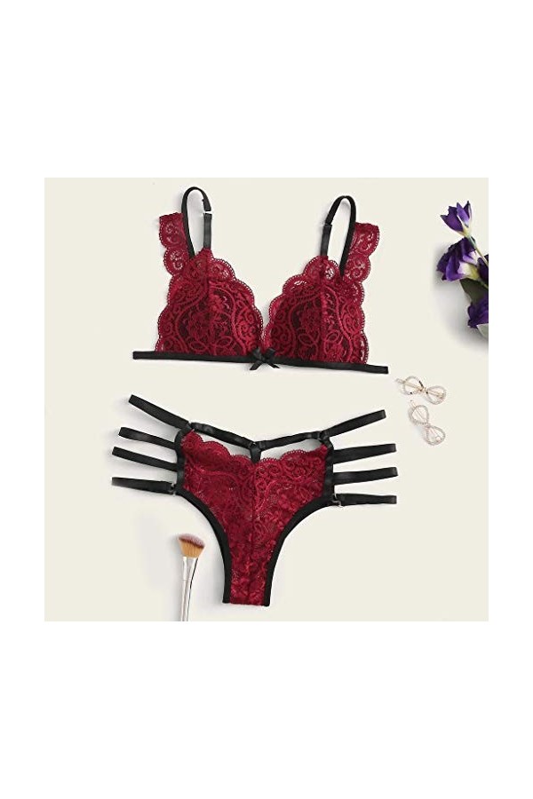 Ensemble Soutien Gorge et String Femme Dentelle Vêtements De Nuit Sexy sous-Vetements Erotique Lingerie Sexy Ensemble 2 Pièce