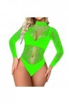 Lingerie Cotton Maille à Manches Longues Bas séduisant Manteau en Maille Sexy serré W572 Green, One Size 