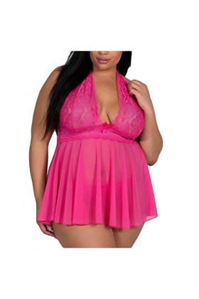 PANPANY Femmes Dentelle Lingerie Bowknot Vêtements de Nuit sous-Vêtements Dentelle Robe G-String Chemise de Nuit Kimono Trans