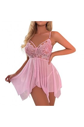 Lingerie Erothique Sexy See Through Body Nuisette Erotisme Coquine Lingerie Ouverte Night Wear Col en V Profond sous Vêtement
