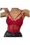 Lingerie sexy pour femme - Lingerie sexy en dentelle - Rouge - Sous-vêtements de nuit - Bandage sexy - Soutien-gorge en dente