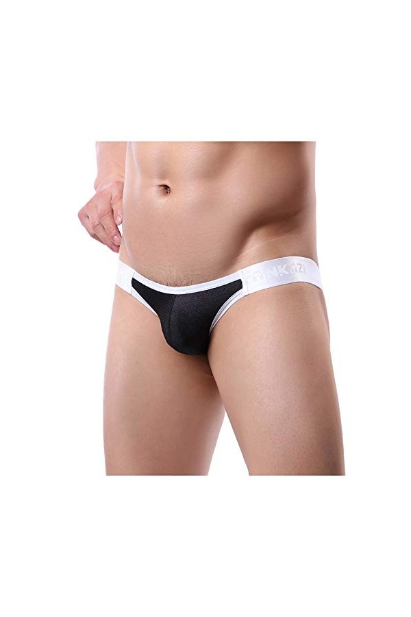 Slip Homme Briefings sans Boutons pour Hommes brossés Respirants Sexy Double Culotte Pantalon Nuisette Homme Sexy Hot