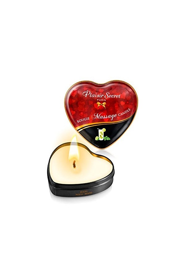 Plaisirs Secrets Mini Bougie de Massage Pêche de Vigne Boîte Cœur 35 ml