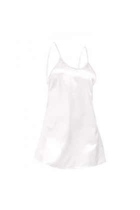 Jupe pour femme - Lingerie sexy - En satin - Pour femme, Blanc., M
