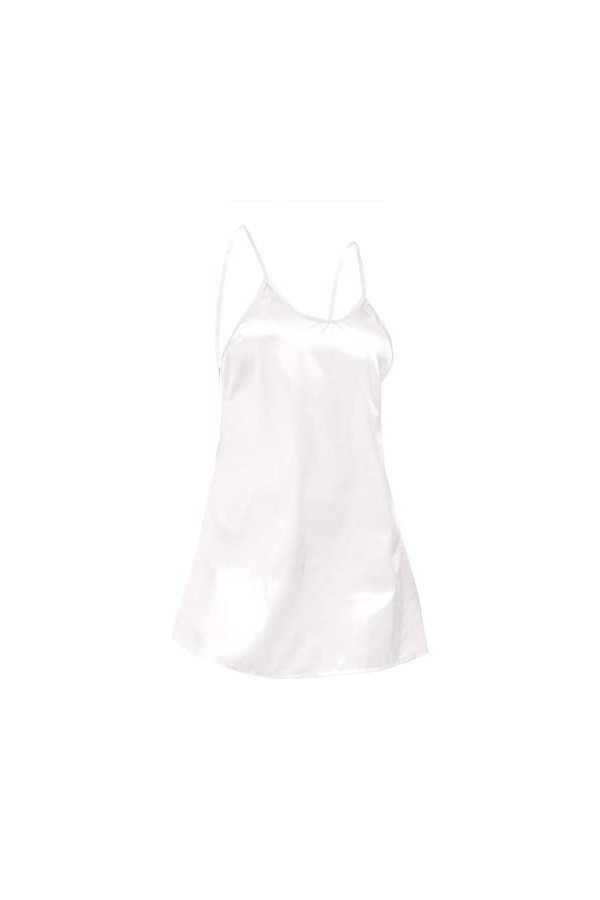 Jupe pour femme - Lingerie sexy - En satin - Pour femme, Blanc., M