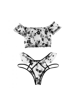 Femme sous-Vetements Erotique Vêtements De Nuit 2 Pièce Lingerie Sexy Ensemble Sexy Ensemble Soutien Gorge et String Dentelle