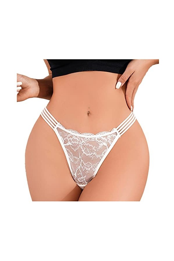 Femme Culotte Dentelle Sexy Culotte Tanga String Ouvert Culotte Classique Slip Élégant Culotte en Dentelle Chic Hot Érotique 