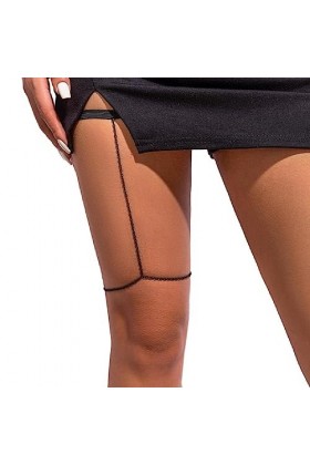 oueyfer Chaîne de cuisse simple multicouche antidérapante élastique chaîne de jambe été boîte de nuit accessoires de jambe po