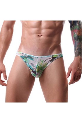 LOIJMK Sous-vêtements lavés avec imprimé darbre pour homme, sexy, respirant, avec impression naturelle, e, L