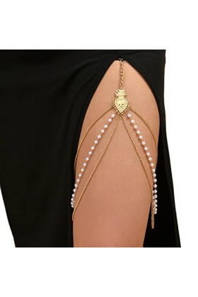 KieTeiiK Mignon Ananas Cuisse Chaîne Jambe Corps Chaîne Harnais Punk Jambe Jarretière Mode Bord Mer Club Fête Corps Fournitur