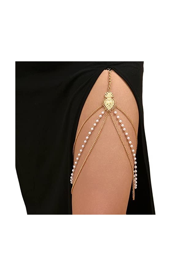 KieTeiiK Mignon Ananas Cuisse Chaîne Jambe Corps Chaîne Harnais Punk Jambe Jarretière Mode Bord Mer Club Fête Corps Fournitur