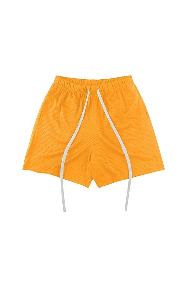 Tissu Five-Point - Cordon de serrage - Couleur unie - Maille unie - Pour lété - Double ligne - Pour homme - Rétro - Sexy, ja