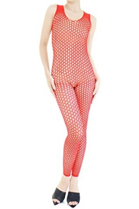 Combinaison Resille Ouverte – Lingerie Ultra Élastique – Rouge – 40-75 kg