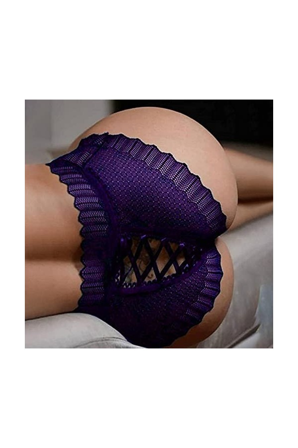 Culotte Dentelle Sexy pour Femme sous Vetements Femmes Sexy Culotte Hipster Confortable Taille Culotte Triangle Sexy en Maill