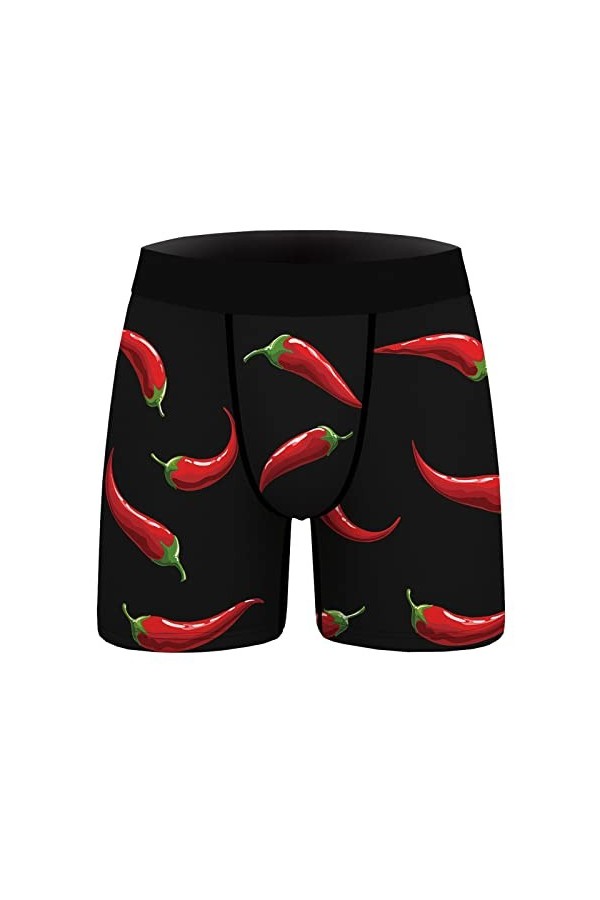 CUTeFiorino Boxer homme noir plat slim long respirant imprimé sous-vêtements sport mode casual sport boxer avec coupe ajustée