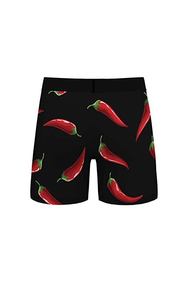 CUTeFiorino Boxer homme noir plat slim long respirant imprimé sous-vêtements sport mode casual sport boxer avec coupe ajustée