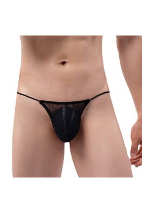 Générique Boxer Homme Maillot de Bain Sexy Briefs Thong Hommes Sexy Solide Couleur Respirant Taille Basse Tricoté Dentelle St