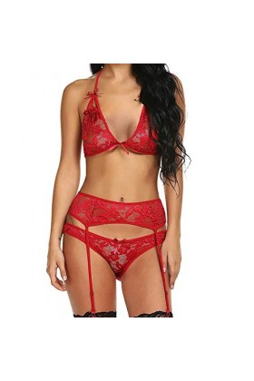 sous-Vetements Femme Dentelle Ensemble Soutien Gorge et String Sexy Vêtements De Nuit Erotique Lingerie Sexy Ensemble 2 Pièce
