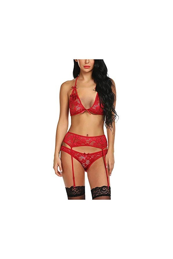 sous-Vetements Femme Dentelle Ensemble Soutien Gorge et String Sexy Vêtements De Nuit Erotique Lingerie Sexy Ensemble 2 Pièce