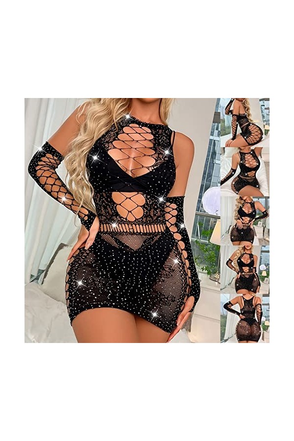2023 New y27k Style Lingerie Sexy résille Filles Sexy Sexy Robe Femmes Sexy sous-vêtements Robe Couleur Pure Maille Bikini Se