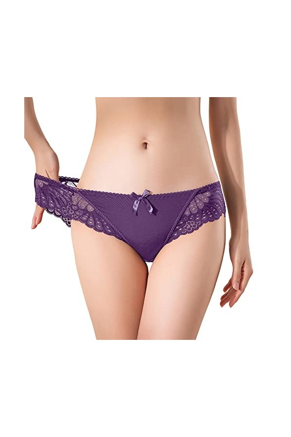 Femme Culotte Dentelle Sexy String pour Femme Paquet Slip Femme Culotte Classique Slip Élégant Culotte en Dentelle Chic Hot É