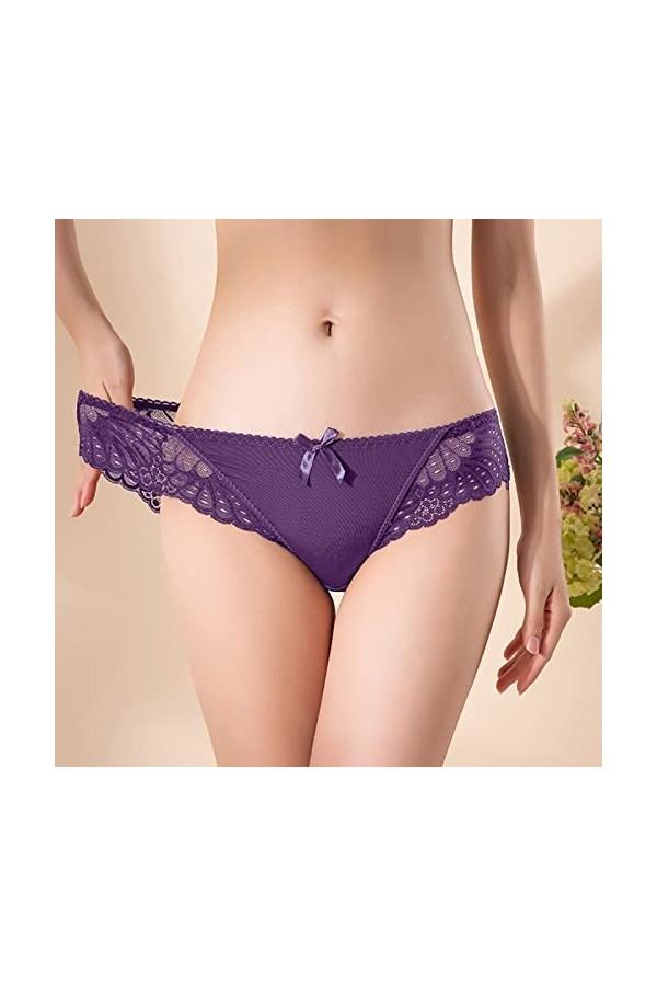 Femme Culotte Dentelle Sexy String pour Femme Paquet Slip Femme Culotte Classique Slip Élégant Culotte en Dentelle Chic Hot É