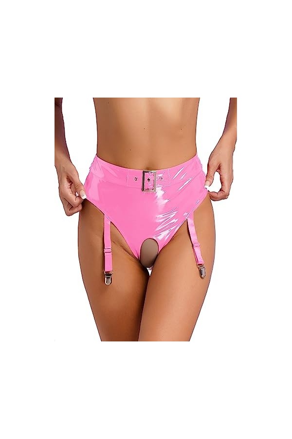 IEFIEL Strings Tangas Femmes Erotique Porte-Jarretelles Bas avec Clips Réglable Séduction sous-vêtements Jarretière Jarretell