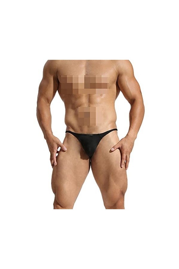 Faringoto String et string pour homme - Taille basse - Taille S à XXL, Noir , M