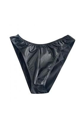 ZHIYU Hommes Quatre Saisons Mode Décontracté Couleur Unie Short en Cuir Sexy Doux Goût Sous-vêtements Shorts Pantalons Sous-v