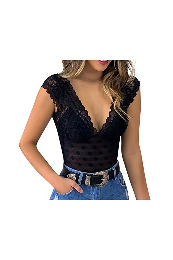 Générique Body Sexy, Femmes Casual Slim Solid Lace V-Neck Femme Sexy Erotic Lingerie Tank Top Redresse Sein Nu Lingerie Demme