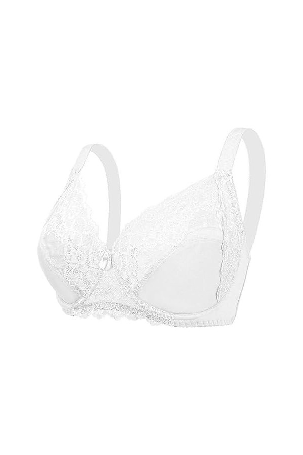 liaddkv Sous-vêtement femme dentelle fine réglable grande taille grand affichage poitrine petit soutien-gorge avec soutien po