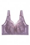 Soutien-gorge sexy en dentelle de couleur pure, sans anneau en acier, sous-vêtement fin, lilas, XL