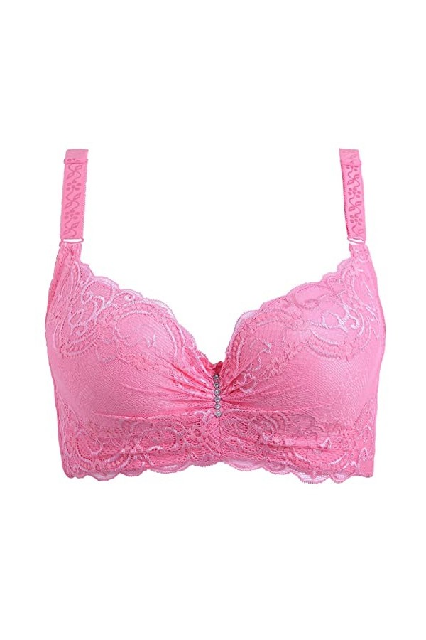 liaddkv Soutien-gorge de rassemblement pour femme avec anneau en acier, Rouge pastèque, XL