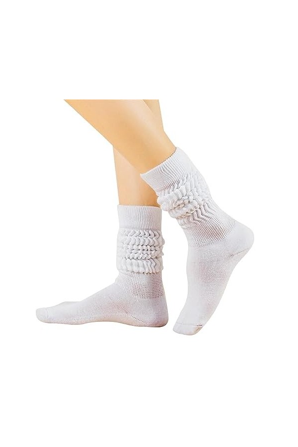 BOTCAM Bas à poils couleur bonbon pour femme en automne et en hiver bas jarretelles mariage, Blanc., taille unique