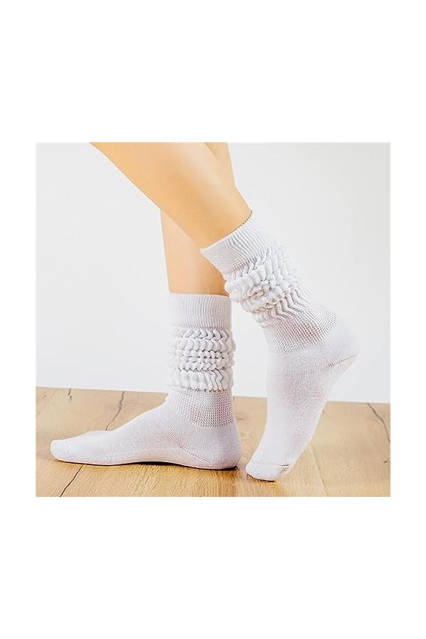 BOTCAM Bas à poils couleur bonbon pour femme en automne et en hiver bas jarretelles mariage, Blanc., taille unique