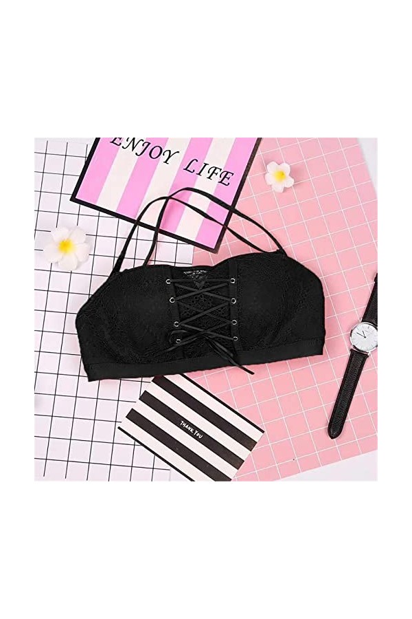 Lingerie Femme Sexy Ensemble Homme Sexy Hot y*2k Femmes Solide Dentelle sans Bretelles furtif Soutien-Gorge Fil Soutien-Gorge