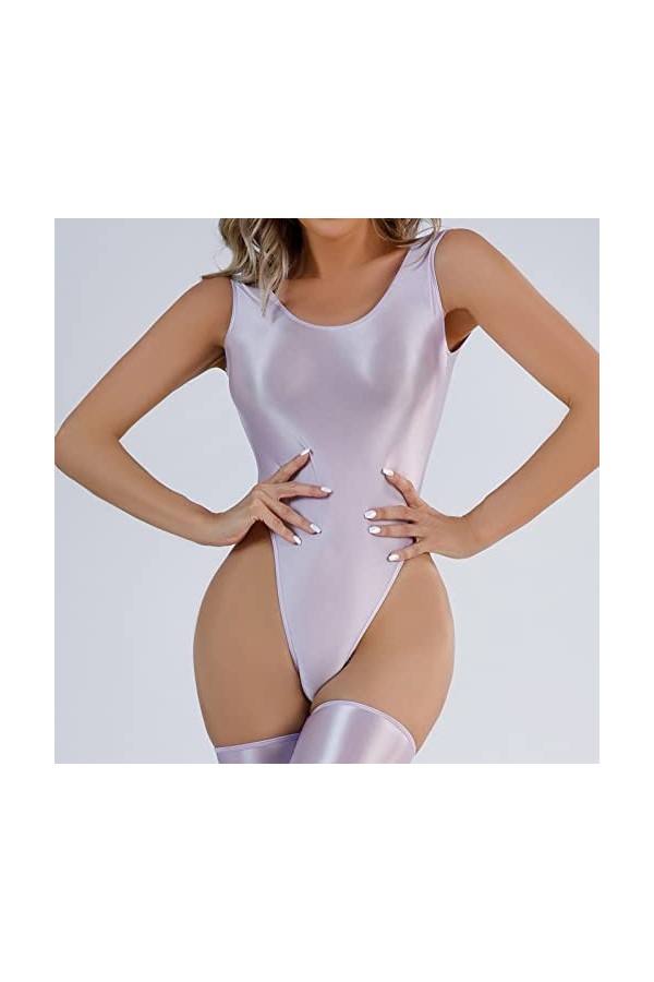 2023 New y29k Style Lingerie Lingerie Sexy Transparente en T Entrejambe pour Femme Long Lingerie Robe Purple, M 