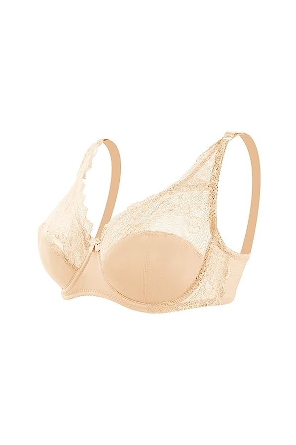 Soutien-gorge réglable pour femme - Grande taille - Dentelle - Anneau en acier - Soutien-gorge fin - Tenue dété - Soutien-go